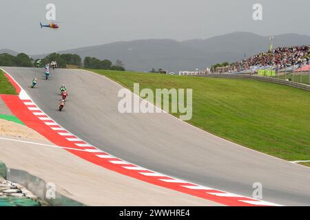 Portimao, Portugal. März 2024. PORTIMAO, PORTUGAL - 24. MÄRZ: Blick während des Grande Premio Tissot de Portugal, Moto3-Klasse, Rennen am Autodromo Internacional do Algarve am 24. März 2024 in Portimao, Portugal. (Foto von Henk Seppen/Orange Pictures) Credit: Orange Pics BV/Alamy Live News Stockfoto