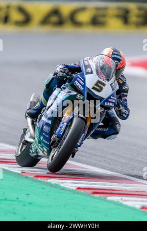 Montmelo, Spanien. März 2024. Phillip Oettl von GTM94 Yamaha während der Catalunya World SBK 2024 auf dem Circuit de Barcelona Catalunya am 24. März 2024 in Montmelo, Barcelona, Spanien. (Foto: Pablo Rodriguez/PRESSINPHOTO) Credit: PRESSINPHOTO SPORTS AGENCY/Alamy Live News Stockfoto