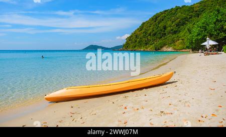 Koh Samet Island Rayong Thailand, weißer tropischer Strand von Samed Island mit einem türkisfarbenen Ozean Koh Samet Island Ra Koh Samet Island Rayong Thail Stockfoto