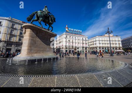 Platz Puerta del Sol, Madrid, Spanien Stockfoto