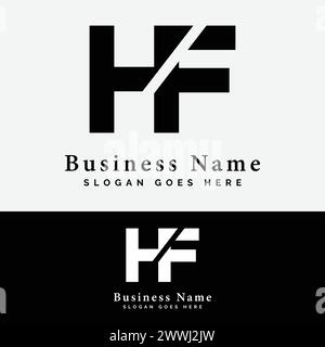 H, F, HF Letter Logodesign. Illustration des ursprünglichen Logos des Buchstaben HF Stock Vektor