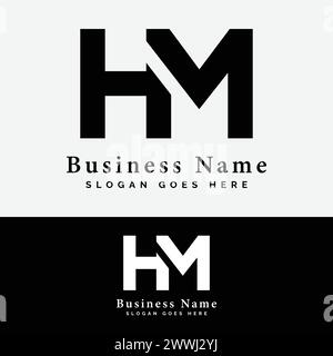 H, M, HM Letter Logodesign. Illustration des ursprünglichen Logos des Alphabets HM Stock Vektor