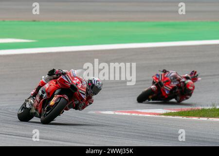 Portimao, Portugal. März 2024. PORTIMAO, PORTUGAL - 24. MÄRZ: Enea Bastianini aus Italien, Ducati Lenovo Team während des Grande Premio Tissot de Portugal, MotoGP-Klasse, Rennen am 24. März 2024 im Autodromo Internacional do Algarve in Portimao, Portugal. (Foto von Henk Seppen/Orange Pictures) Credit: Orange Pics BV/Alamy Live News Stockfoto