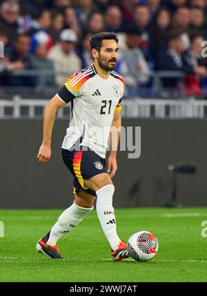 Ilkay Gündogan, DFB 21 im Freundschaftsspiel FRANKREICH - DEUTSCHLAND 0-2 FRANKREICH - DEUTSCHLAND 0-2 in Vorbereitung auf die Europameisterschaft 2024 am 23. März 2024 in Lyon, Frankreich. © Peter Schatz / Alamy Live News Stockfoto