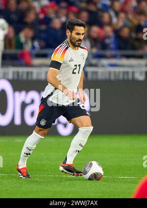 Ilkay Gündogan, DFB 21 im Freundschaftsspiel FRANKREICH - DEUTSCHLAND 0-2 FRANKREICH - DEUTSCHLAND 0-2 in Vorbereitung auf die Europameisterschaft 2024 am 23. März 2024 in Lyon, Frankreich. © Peter Schatz / Alamy Live News Stockfoto
