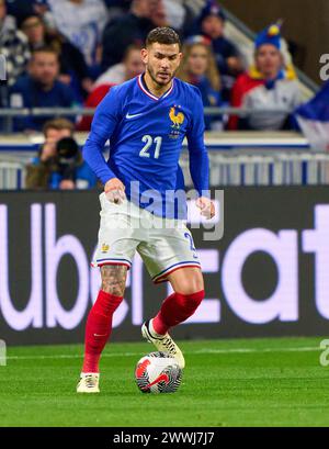 Lucas HERNANDEZ, FRA 21 im Freundschaftsspiel FRANKREICH - DEUTSCHLAND 0-2 FRANKREICH - DEUTSCHLAND 0-2 in Vorbereitung auf die Europameisterschaft 2024 am 23. März 2024 in Lyon, Frankreich. © Peter Schatz / Alamy Live News Stockfoto