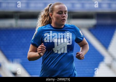 Birmingham, Großbritannien. März 2024. Birmingham, England, 24. März 2024: Charlie Devlin (23 Birmingham) in Aktion während des Fußballspiels der FA Womens Championship zwischen Birmingham City und Lewes in St Andrews in Birmingham, England (Natalie Mincher/SPP) Credit: SPP Sport Press Photo. /Alamy Live News Stockfoto