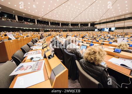 Plenarsaal Brüssel, Belgien Plenarsaal des Europäischen Parlaments während der Plenartagung. Brussel Europäisches Parlament Brussel Belgie Copyright: XGuidoxKoppesx Stockfoto