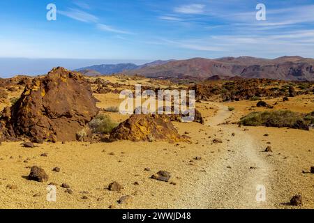 Marslandschaft in der Nähe des Vulkans Teide, Insel Teneriffa Stockfoto