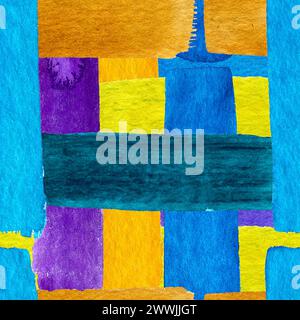 Aquarellfarben abstrakte Kunst nahtloses Muster mit Linien. Pinselstriche pinke Grafik Aquarellillustration. Stockfoto