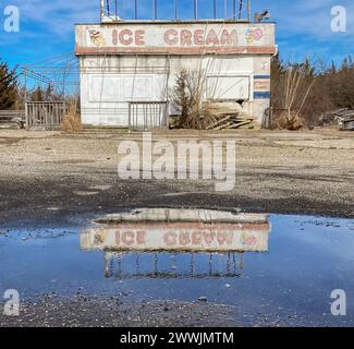 Verlassene Eisdiele in einem Vergnügungspark in Wildwood, NJ Stockfoto