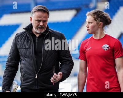 Birmingham, Großbritannien. März 2024. Birmingham, England, 24. März 2024: Cheftrainer von Lewes Scott Booth während des Fußballspiels der FA Womens Championship zwischen Birmingham City und Lewes in St Andrews in Birmingham, England (Natalie Mincher/SPP) Credit: SPP Sport Press Photo. /Alamy Live News Stockfoto