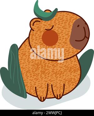 Nette entspannende Capybara Vektor-Illustration Stock Vektor
