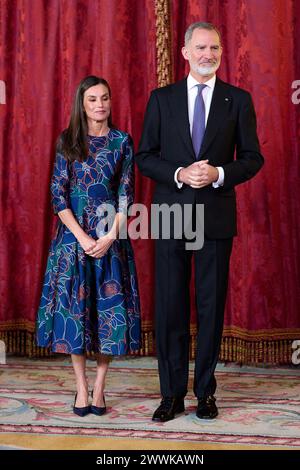 Spanische Royals veranstalten Ein Mittagessen für den Präsidenten von Guatemala und seine Frau mit: König Felipe VI. Von Spanien, Königin Letizia von Spanien Wo: Madrid, Spanien Wann: 22 Feb 2024 Credit: Oscar Gonzalez/WENN Stockfoto