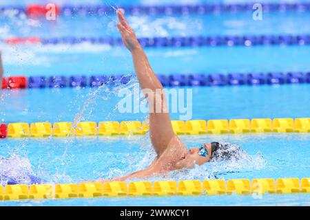 Tokyo Aquatics Centre, Tokio, Japan. März 2024. Hidekazu Takehara, 22. MÄRZ 2024 - Schwimmen : 2024 Schwimmen repräsentative Auswahl für internationale Wettkämpfe 200 m Rückschlag-Finale der Herren im Tokyo Aquatics Centre, Tokio, Japan. Quelle: YUTAKA/AFLO SPORT/Alamy Live News Stockfoto