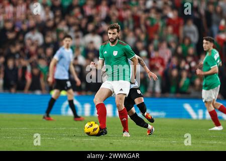 Bilbao, Spanien. März 2024. Jon Moncayola (Baskisch) Fußball/Fußball : internationales Freundschaftsspiel zwischen Baskenland 1-1 Uruguay im San Mames Stadium in Bilbao, Spanien . Quelle: Mutsu Kawamori/AFLO/Alamy Live News Stockfoto