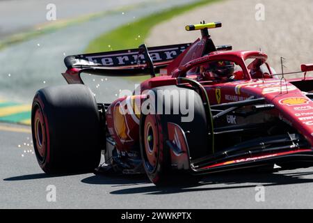 Albert Park, Australien, 24. März 2024. Spanien Carlos Sainz Jr.[a] fuhr für die Scuderia Ferrari während des F1 Rolex Australian Grand Prix auf dem Melbourne Grand Prix Circuit am 24. März 2024 in Albert Park, Australien. Quelle: Dave Hewison/Speed Media/Alamy Live News Stockfoto