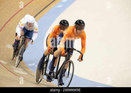 Rio de Janeiro, Brasilien. März 2024. Patrick Bos und Tristan Bangma aus den Niederlanden führten 1/8 im Finale gegen Großbritannien an. Quelle: Casey B. Gibson/Alamy Live News Stockfoto