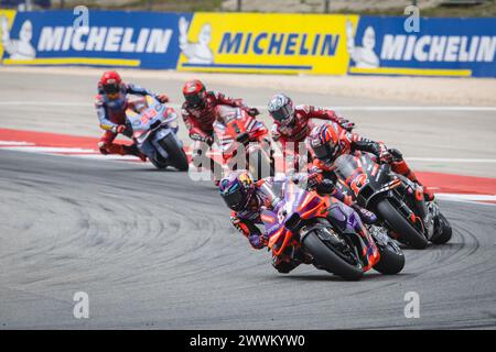 Portimao, Portugal. März 2024. Allgemeine Ansicht des Stars des MotoGP-Rennens des Tissot Grand Prix von Portugal am 24. März 2024 auf dem Algarve International Circuit in Portimao, Portugal. (Foto: Henrique Casinhas/SOPA Images/SIPA USA) Credit: SIPA USA/Alamy Live News Stockfoto