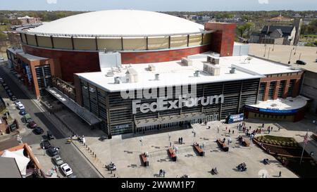 Memphis, Tennessee, USA. März 2024. Das FedExForum, Austragungsort des NCAA Men's Basketball Tournament in der zweiten Runde der Spiele Baylor und Clemson sowie zwischen Houston und Texas A&M, am 24. März 2024. (Kreditbild: © Scott Coleman/ZUMA Press Wire) NUR REDAKTIONELLE VERWENDUNG! Nicht für kommerzielle ZWECKE! Stockfoto