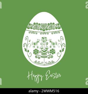 Ostereier Ornament.Vector Emplate für Laserschneiden, Holzschnitzerei, Papierschnitt und Druck. Vektorabbildung. Stock Vektor