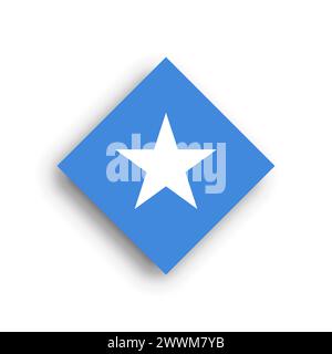 Somalia-Flagge - rautenförmiges Symbol mit fallendem Schatten auf weißem Hintergrund Stock Vektor