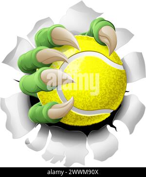 Tennis Ball Claw Cartoon Monster Animal Hand Stock Vektor