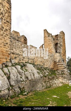 Schloss ajloun aus der Zeit um 1185 erbaut auf dem Berg auf auf 1250 m in jordanien Stockfoto