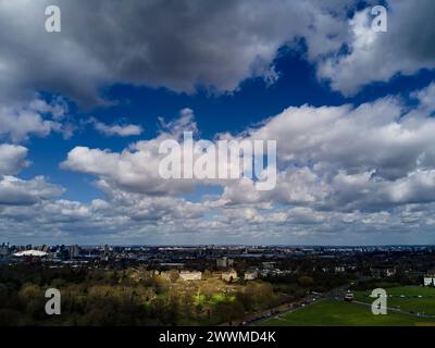 Blick aus der Vogelperspektive auf den Vanbrugh Park von Blackheath Common, Greenwich, England Stockfoto