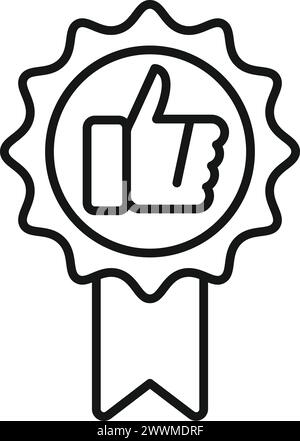 Daumen nach oben für den Konturvektor des Symbols mit bester Qualität. Produktkontrolle. Policy-Regel suchen Stock Vektor