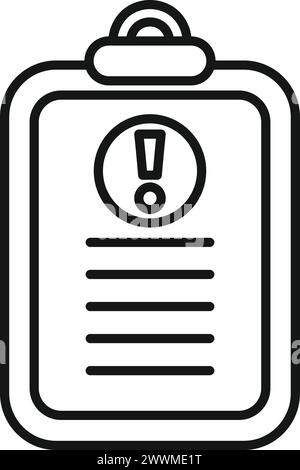 Konturvektor des Symbols für den Zugriff auf die Zwischenablage. Suche nach Regel-Policy. Vermeiden Sie das Prüfformular Stock Vektor