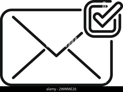 E-Mail-Info-Steuerelement Konturvektor. Qualitätsprodukte. Handelspreis des Unternehmens Stock Vektor