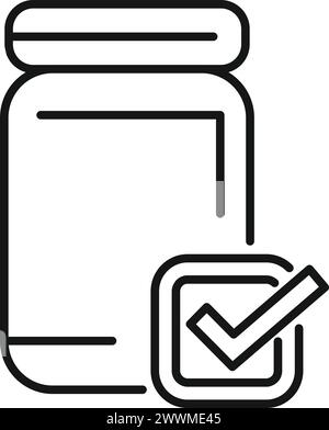 Zugriff auf Quality Products JAR-Symbol Symbol Konturvektor. Business Search Trade. Rechtsschutz Stock Vektor