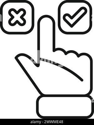 Auswahlregel Regel Suchsymbol Konturvektor. Digitaler Kundenzugang. Preismaßstab für den Handel Stock Vektor