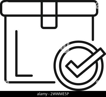 Modellumrissvektor des Kontrollsymbols des Testfelds. Kartonrecht. Zugriff auf die Skala des Online-Handels Stock Vektor