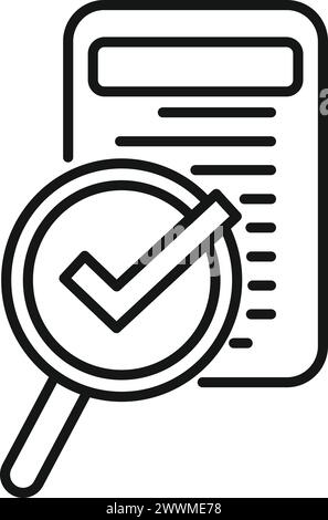 Modellstruktur des Symbols für die Suche nach Geschäftsrichtlinien. Kontrolle gesetzlicher Vorschriften. Akzeptieren Sie den Handel Stock Vektor