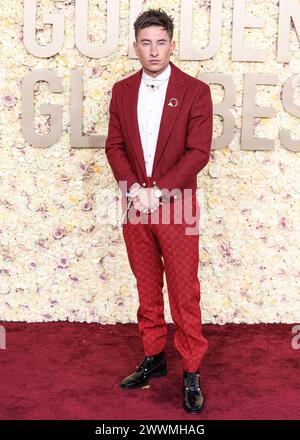 BEVERLY HILLS, LOS ANGELES, KALIFORNIEN, USA - JANUAR 07: Barry Keoghan kommt bei den 81. Jährlichen Golden Globe Awards, die am 7. Januar 2024 im Beverly Hilton Hotel in Beverly Hills, Los Angeles, Kalifornien, USA, stattfinden. (Foto: Xavier Collin/Image Press Agency) Stockfoto