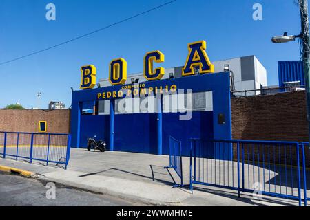 Wunderschöner Blick auf das La Bombonera Fußballstadion für Boca Juniors Stockfoto