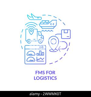 Symbol für blaues Gradientenkonzept FMS für Logistik Stock Vektor
