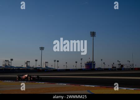 BAHRAIN INTERNATIONAL CIRCUIT, BAHRAIN – 21. FEBRUAR: Carlos Sainz, Ferrari SF-23 während der Bahrain-Tests auf dem Bahrain International Circuit am 21. Februar 2024 in Sakhir, Bahrain. (Foto: Michael Potts/BSR Agency) Stockfoto