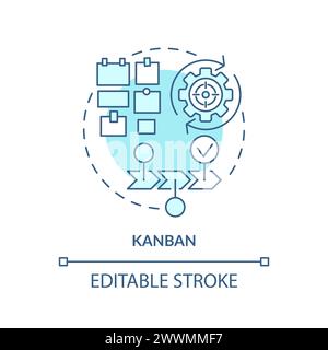 Kanban-Methode sanftes blaues Konzeptsymbol Stock Vektor