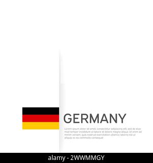 Hintergrund der deutschen Flagge. Staatliches patriotisches deutsches Banner, Titelbild. Dokumentvorlage mit deutschland-Flagge auf weißem Hintergrund. Nationales Poster. Geschäftsbuch Stock Vektor