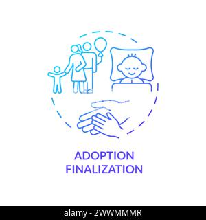 Symbol für das blaue Gradientenkonzept der Adoption Finalization Stock Vektor