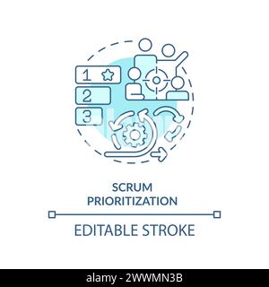 Scrum-Priorisierung sanftes blaues Konzeptsymbol Stock Vektor