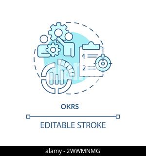 OKRs-Methode weiches blaues Konzeptsymbol Stock Vektor