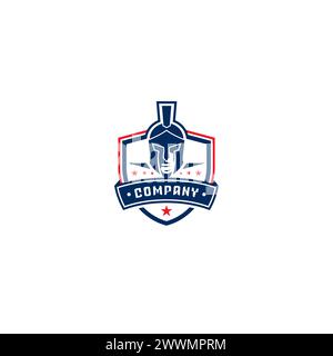 Klassisches Stempellogo Mit Spartan-Charakter. spartan-Symbol Stock Vektor