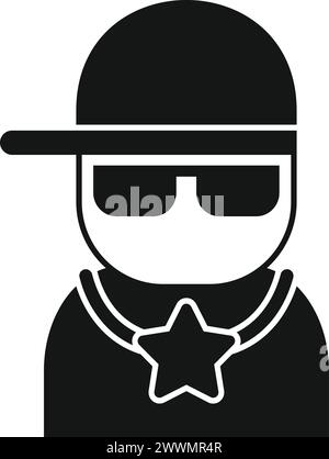 Blogger-Symbol für Medieninhalte einfacher Vektor. Avatar mit Sonnenbrille und Baseballmütze. Beste Bewertung Stock Vektor