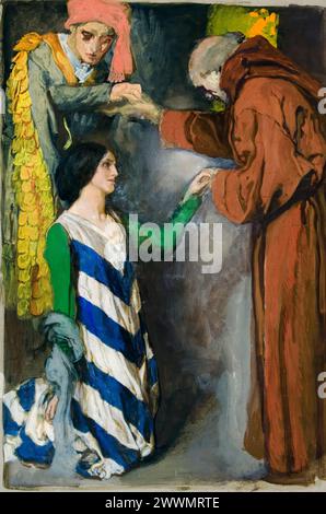 Romeo und Julia (Akt II, Szene VI, Bruder Lawrence), „Till Holy Church Include Two as One“, Ölgemälde an Bord von Edwin Austin Abbey, um 1902 Stockfoto