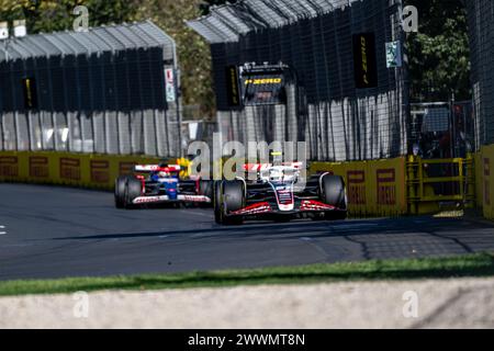 AUSTRALIEN ALBERT PARK CIRCUIT, AUSTRALIEN - 24. MÄRZ: Nico Hulkenberg, Haas F1 VF-23 während des Grand Prix von Australien auf dem Australia Albert Park Circuit am Sonntag, 24. März 2024 in Melbourne, Australien. (Foto: Michael Potts/BSR Agency) Credit: BSR Agency/Alamy Live News Stockfoto