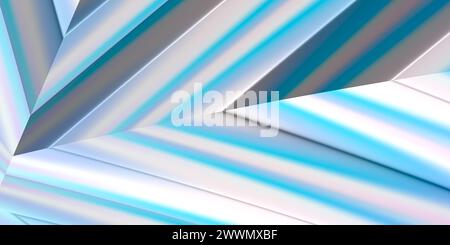 Zeitgenössische weiße und blaue Tapetenpräsentation, Cover-Design, volumetrische futuristische Geometrie, Business, technologischer Hintergrund, 3D i Stockfoto